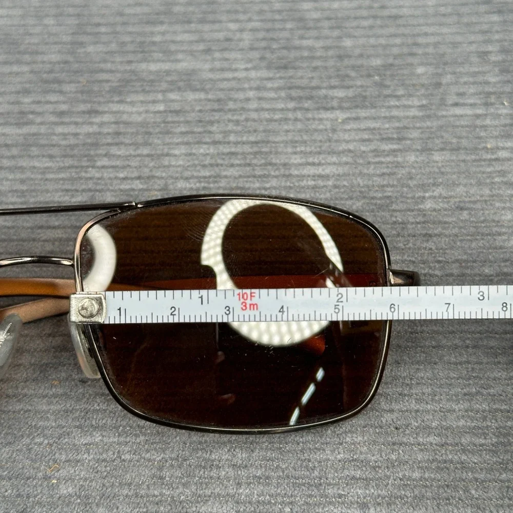 Foster Grant Rectangular Aviator Sunglasses Brown Metal Frame AL2172PL Y2k